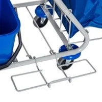Carrello Pulizie Professionale con Sacco per Immondizia, 2 Secchi Lavapavimenti 18L, 2 Secchio Portaoggetti 6L, Strizzatore per Mocio, Gancio e Ruote per Hotel e Albergo, 93x80x97 cm, Arancione