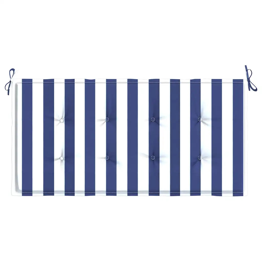 Cuscino Panca Giardino Bianco e Blu 120x50x4 cm Tessuto Oxford 361135