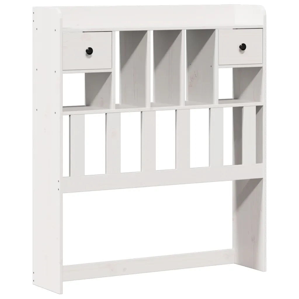 Letto singolo | Letto per adulti | Letto Libreria senza Materasso Bianco 90x190 cm Massello Pino