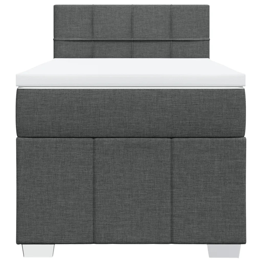 Giroletto a Molle con Materasso Grigio Scuro 100x200 cm Tessuto 3289280