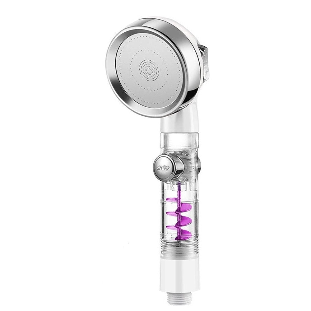 Trade Shop - Doccetta Soffione Doccia Bagno Con Pulsante Stop Multigetto Ventola A Spirale 87534 -