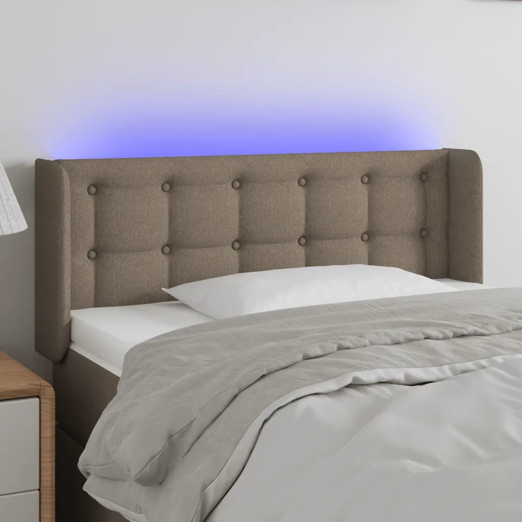 Testiera | Testata a LED Tortora 93x16x78/88 cm in Tessuto