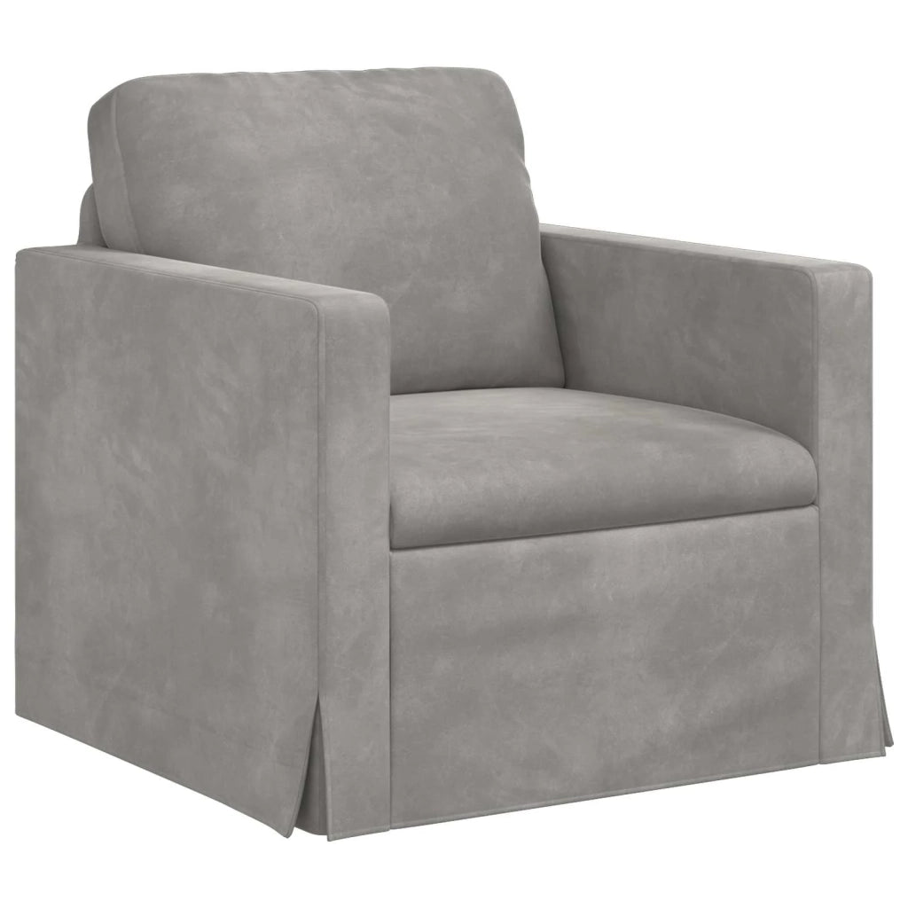 Set di divani 2 pcs Grigio chiaro 158 x 78 x 80 cm Velluto 3407551