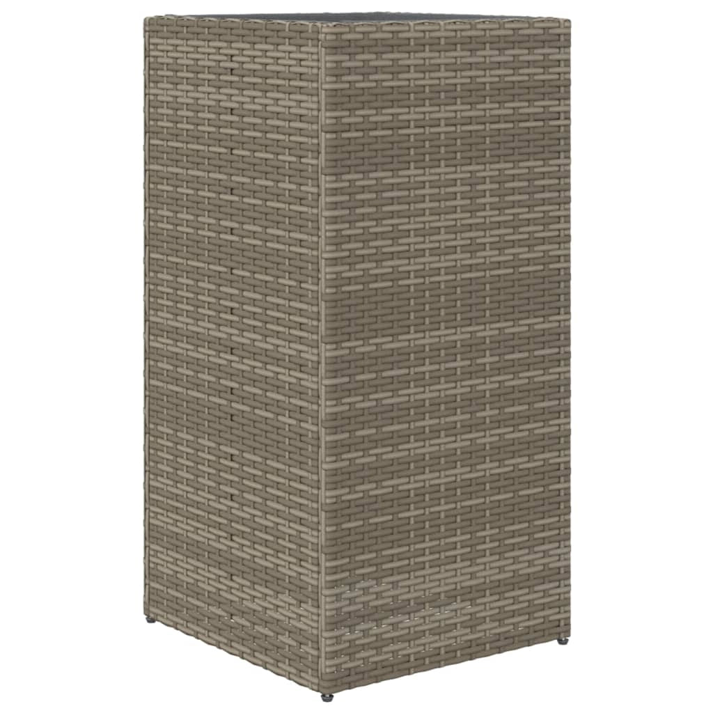 Fioriera rialzata per piante e fiori terrazza/giardino 40 x 40 x 80 cm resina intrecciata grigia 02_0037586