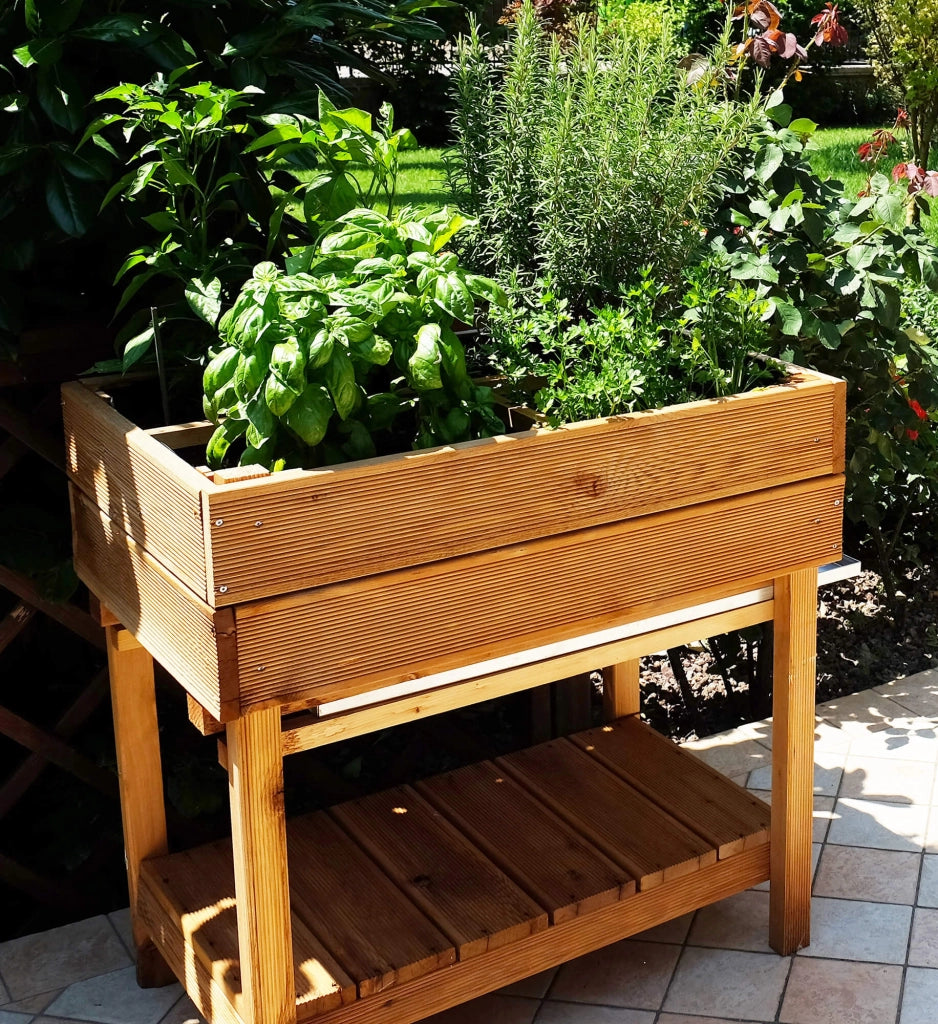 Ortolegno 2 Ripiani 80x50x80 cm in Legno di Larice Taini