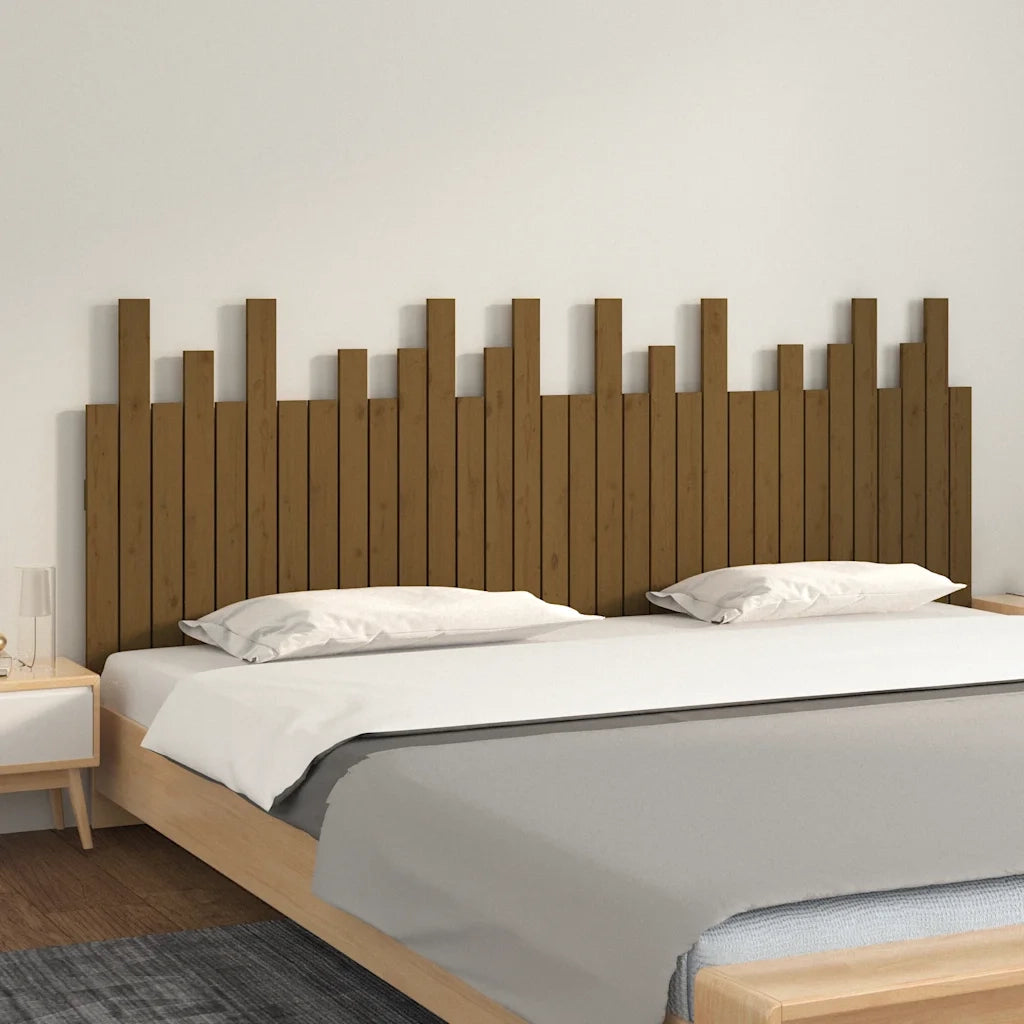 Testiera da Parete Ambra 204x3x80 cm in Legno Massello di Pino
