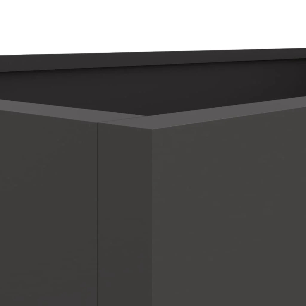 Fioriera rialzata per piante fiori terrazza giardino 62 x 40 x 39 cm acciaio nero 02_0037754