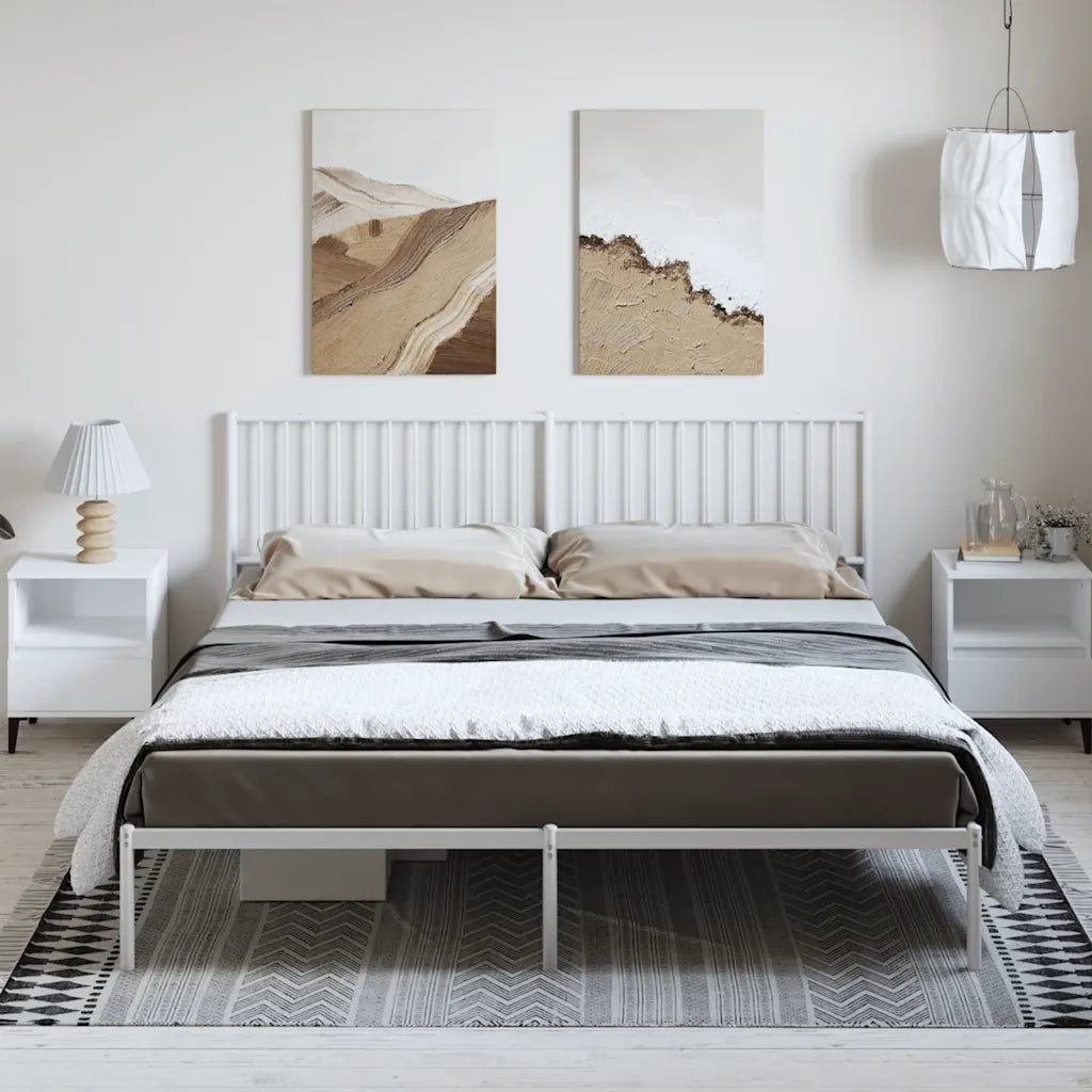 Giroletto con Testiera-Struttura Letto con testiera Metallo Bianco 183x213 cm 273069