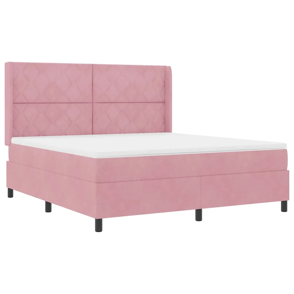 Letto a molle con strisce LED Rosa 180 x 200 cm Velluto 3343939