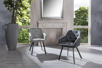 Set 4 Sedie 60x55xH79 cm in Tessuto Elsa Grigio