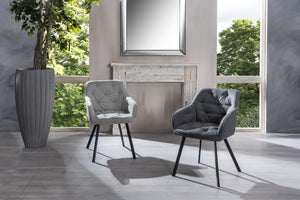 Set 4 Sedie 60x55xH79 cm in Tessuto Elsa Grigio