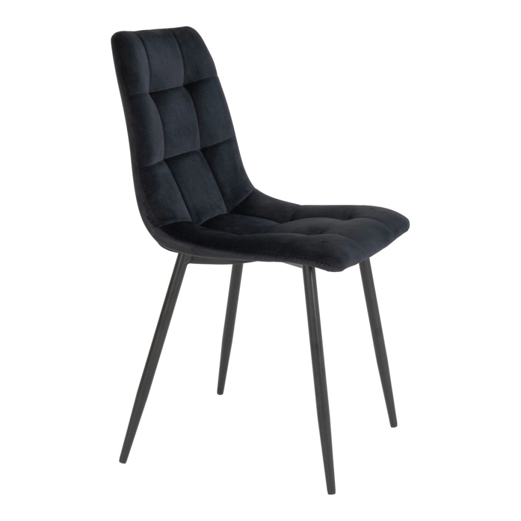 Set di 2 Sedie Middelfart, Nero, Velluto, 55x44x86 cm