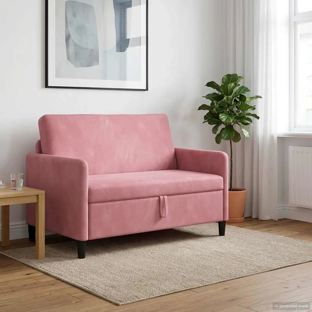 Divano con Storage Rosa 122 x 78 x 87 cm Poliestere 42036909