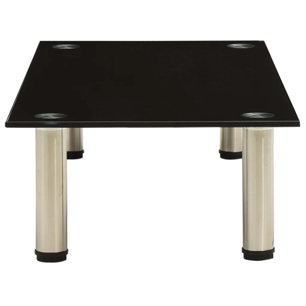 Mobile Porta TV-Credenza TV Nero 80x35x17 cm in Vetro Temperato