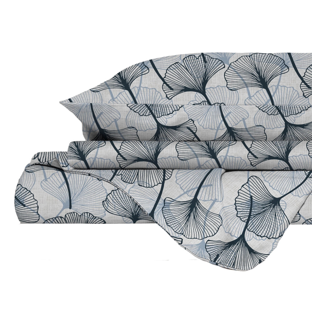 Copripiumino Infinity Matrimoniale con Sacco e Federe in Poliestere Ginko White