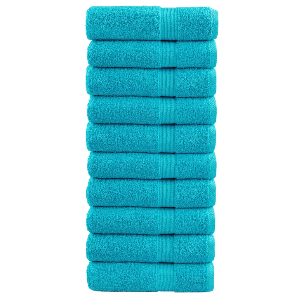 Asciugamani da Bagno SOLUND 10 pz Verdi 100x150cm 600 g/mÂ²