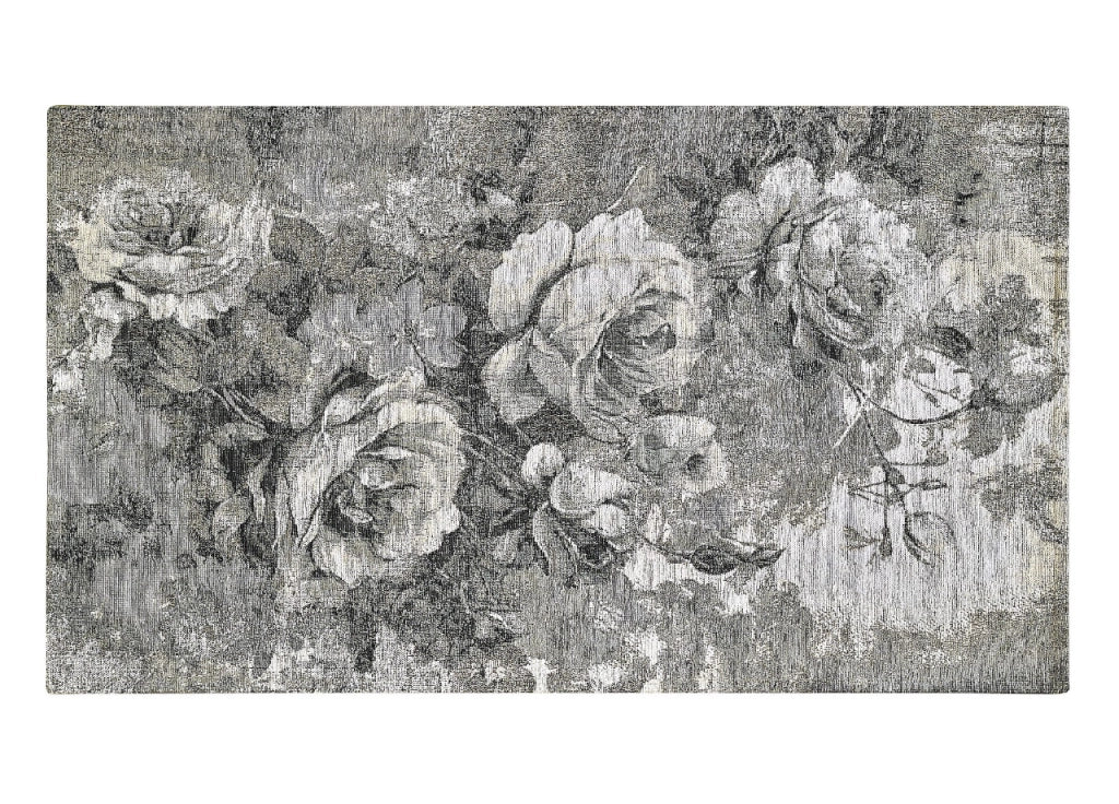 Tappeto Arredo Salotto Antiscivolo Scendiletto Camera Dis. Rose By Suardi - 115x175 - Grigio