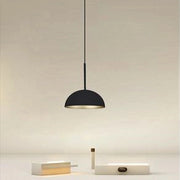 Trade Shop - Lampadario A Sospensione Moderno Con Paralume Cupola In Ferro Nero Oro E27 33771 -