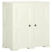 Armadietto in Plastica 79x43x85,5 cm Effetto Legno Crema
