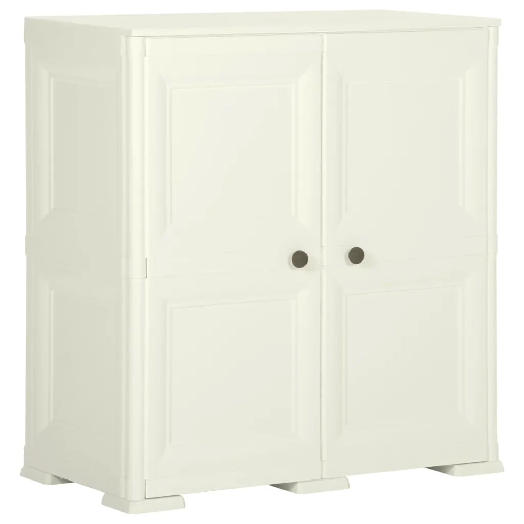 Armadietto in Plastica 79x43x85,5 cm Effetto Legno Crema
