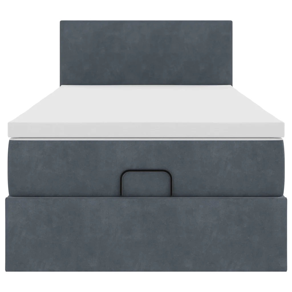 Struttura Letto Pouf con Materasso 90x200 cm in Velluto