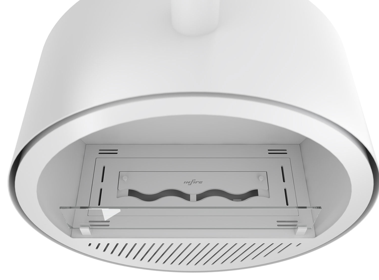 Camino a Bioetanolo Sospeso Ø72,4x30x220,4 cm Incyrcle Slim Bianco