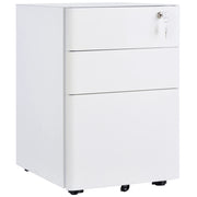 Mobile schedario con 3 cassetti, mobile da ufficio, in acciaio, bianco, 39x48x59 cm