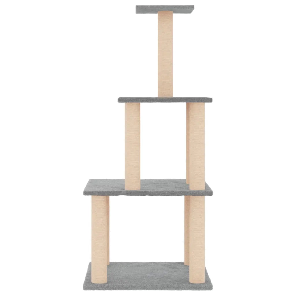 Albero per Gatti con Tiragraffi in Sisal Grigio Chiaro 111 cmcod mxl 97253