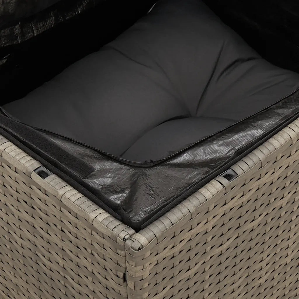 Sedia Giardino Senza Braccioli con Cuscini Grigio in Polyrattan CFW9707257