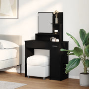 Tavolo da trucco in rovere nero con specchio - 86.5 x 35 x 136 cm