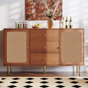 Credenza 150 cm noce con 2 ante e 3 cassetti