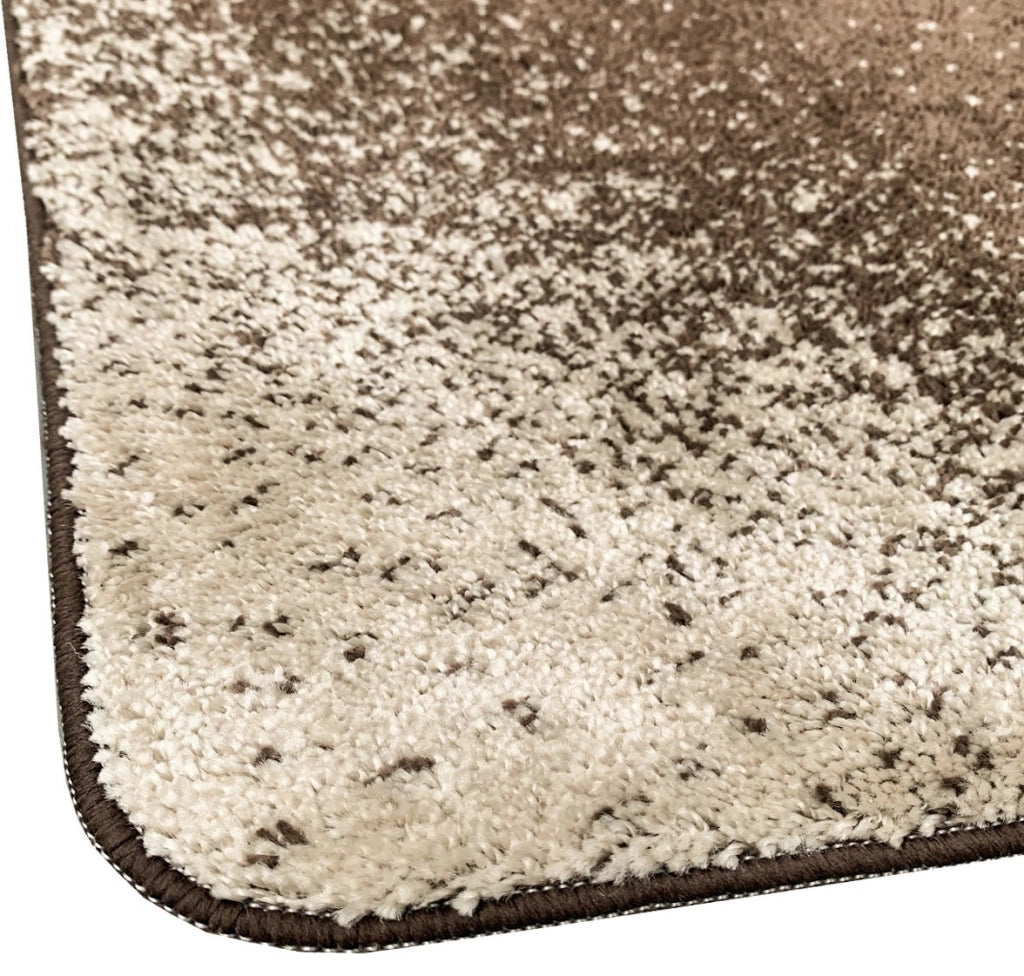 Tappeto Bagno Camera Scendiletto Doccia Vasca Antiscivolo Assorbente Shaggy Soffice IBISCO A Marrone - 50x80 cm