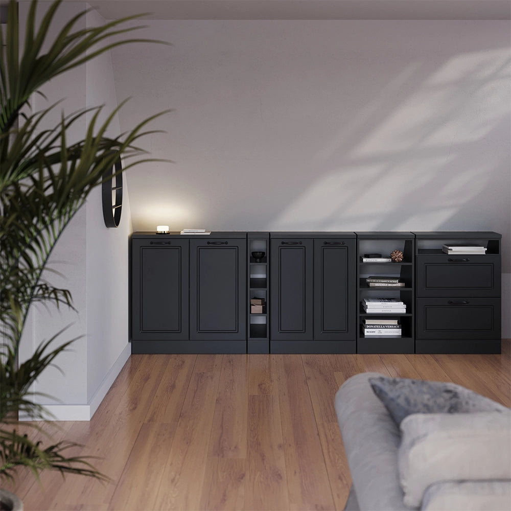 Mobile sottotetto Rion Antracite rustico/Antracite 60 x 83.8 cm con 2 cassetti, carcassa 60 cm profondità Vicco