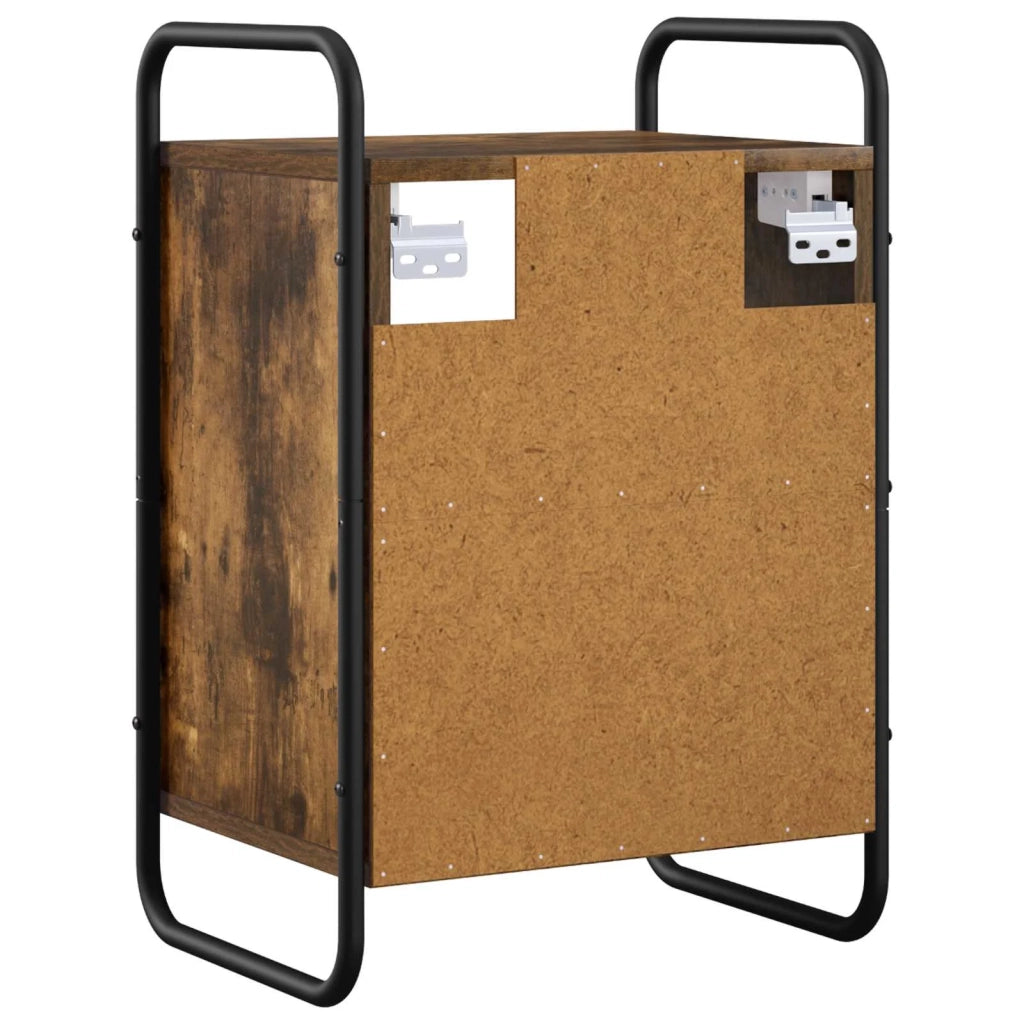 Mobiletto da Letto Appeso 2 pz Rovere Fumo 40 x 30 x 60 cm 8013571