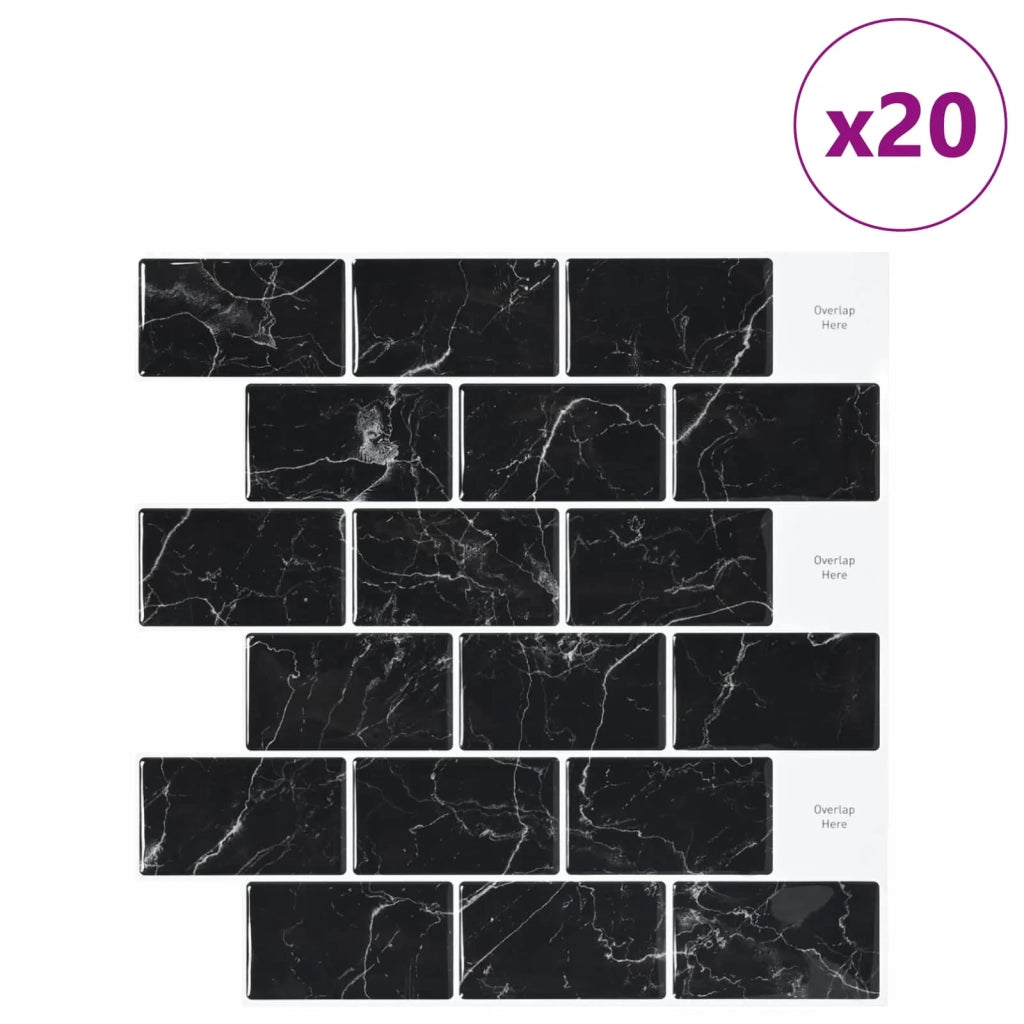 Piastrella subway 20 pz Marmo Nero 30 x 30 cm CFW4121107