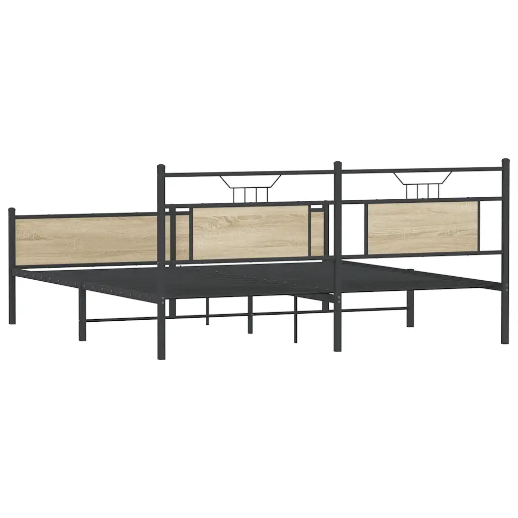 Giroletto senza Materaso in Metallo Rovere Sonoma 180x200 cm 3325125