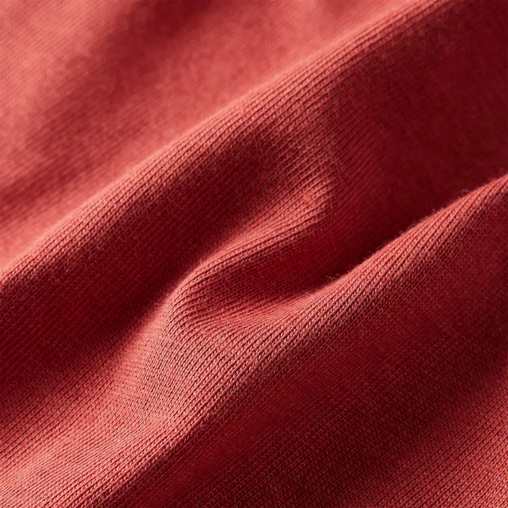 Maglietta per Bambini Maniche Lunghe Rosso Bruciato 116 13031
