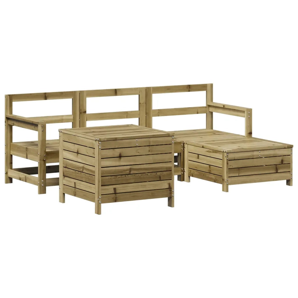 Set Divani da Giardino 5 pz | Set Salotto da Giardino in Legno Impregnato di Pino