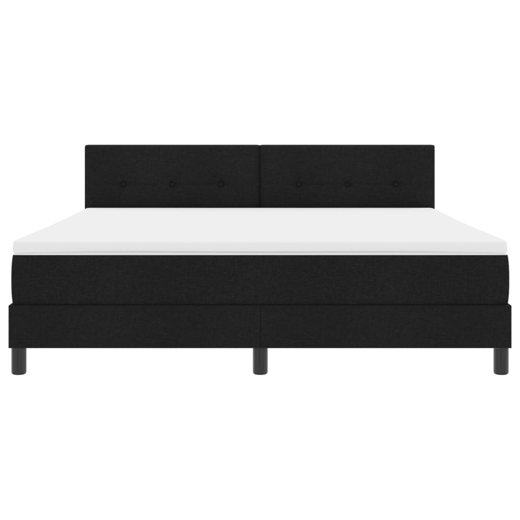 Letto Box Spring con Materasso & LED Nero 180x200 cm Tessuto