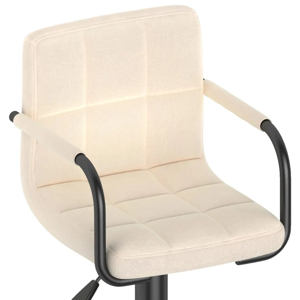 Sgabelli da Bar 2 pz Crema in Tessuto 334637