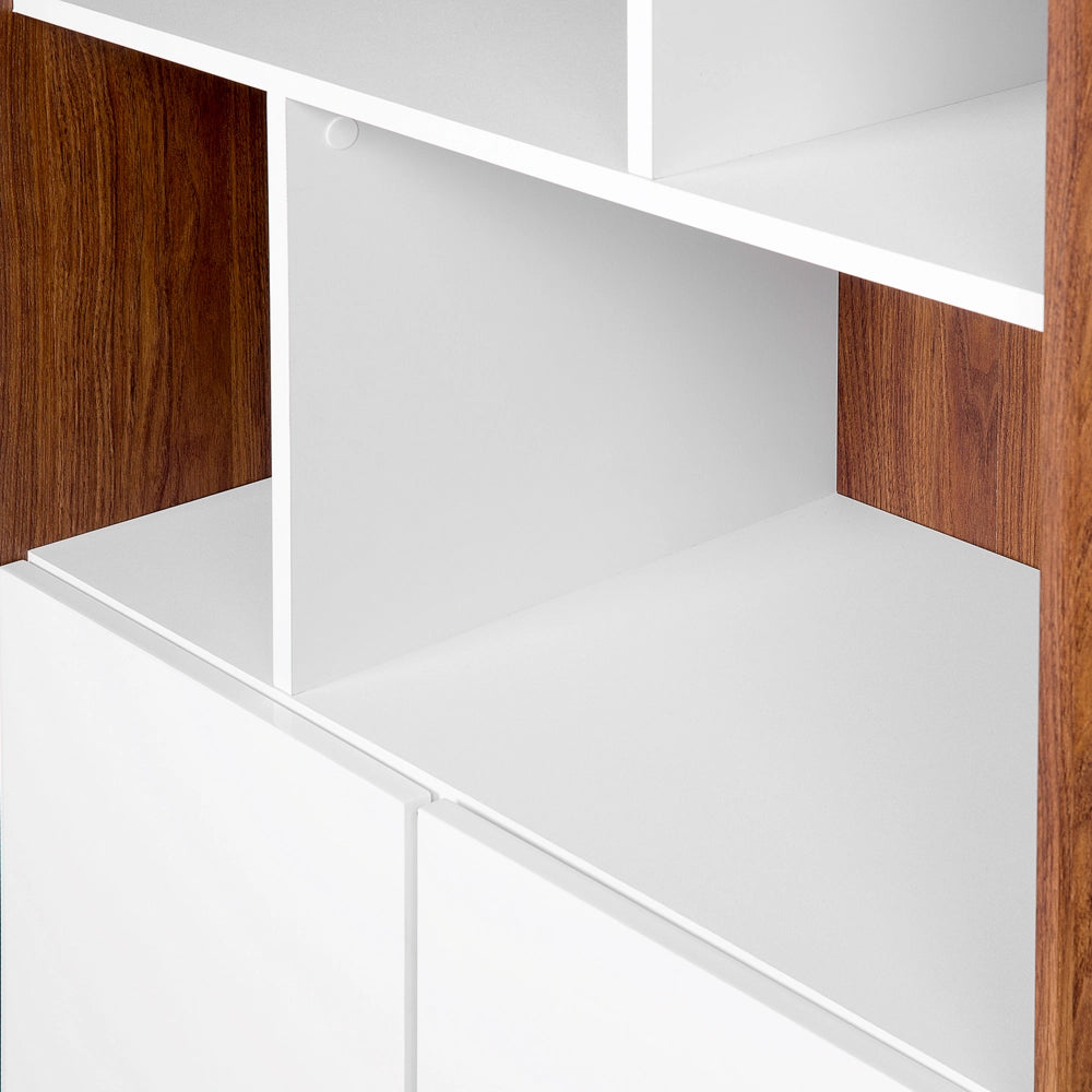 Libreria in legno scuro con scandinavo bianco 182 x 79 x 40 cm a 4 ripiani