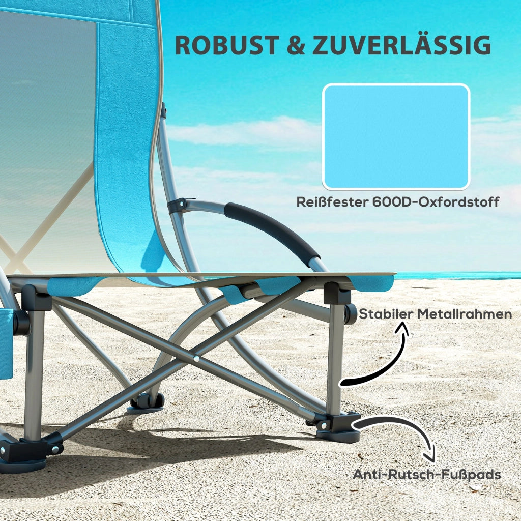 Sedia da camping pieghevole con porta bicchiere ¨C zephmum ¨C blu
