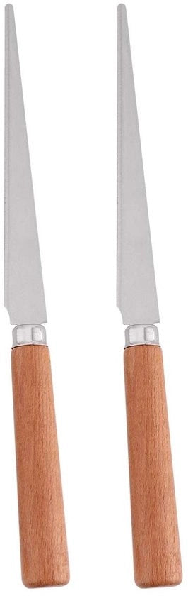 Set di 2 Manici in Legno per Scultura - Manubrio in Acciaio Inossidabile - Strumenti per Scultura - Kit di 2 - Pastiglia Ceramica/Polimero