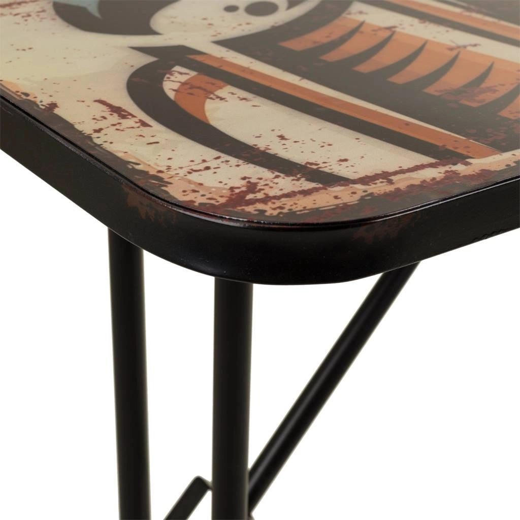 Tavolo rettangolare in metallo nero 100x47x75h