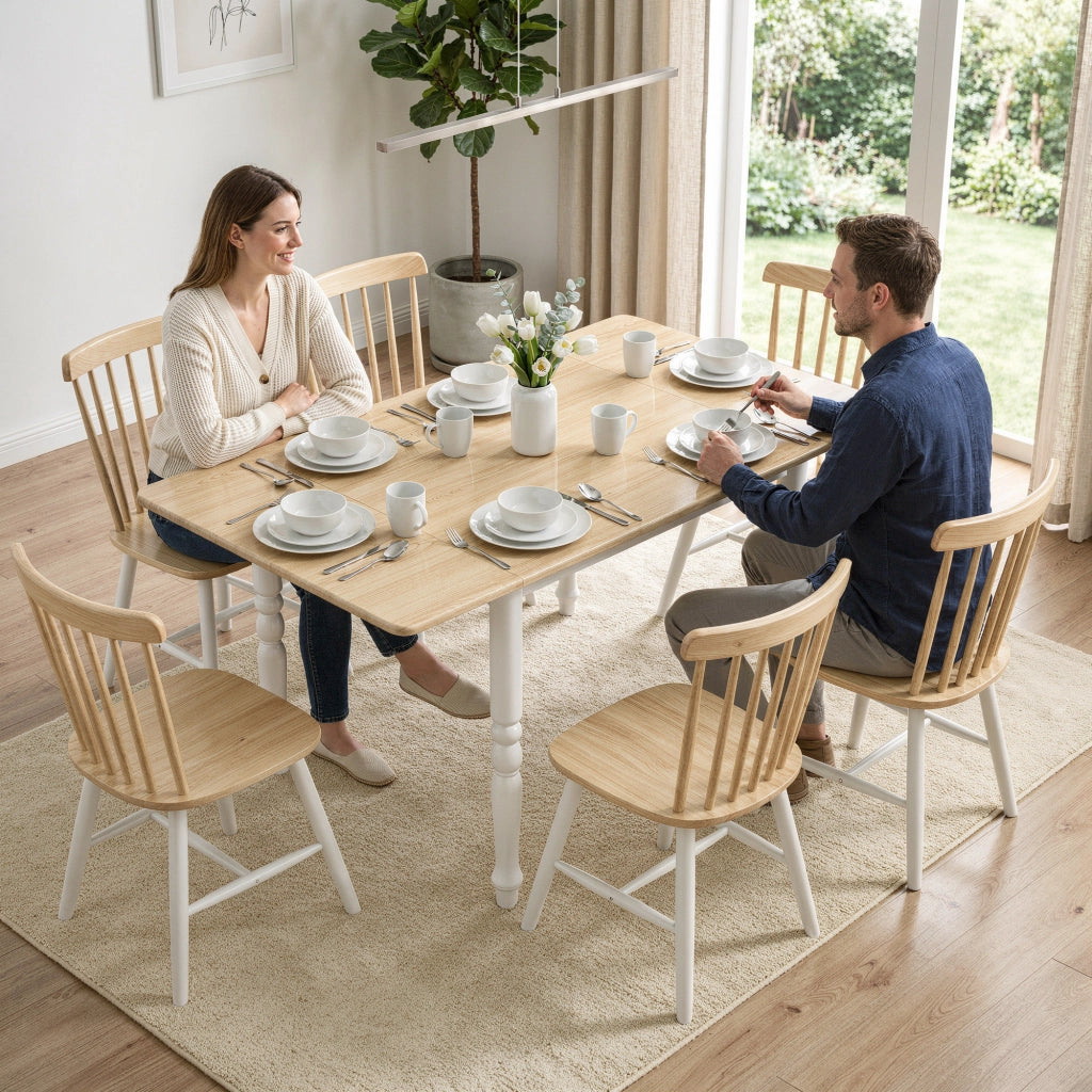 Tavolo Pieghevole da Pranzo Allungabile Legno Naturale ¨C zephmum ¨C 2-6 Persone