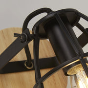 Applique Industrial-Nordico Visione Acciaio Nero Marrone 1 Luce E14