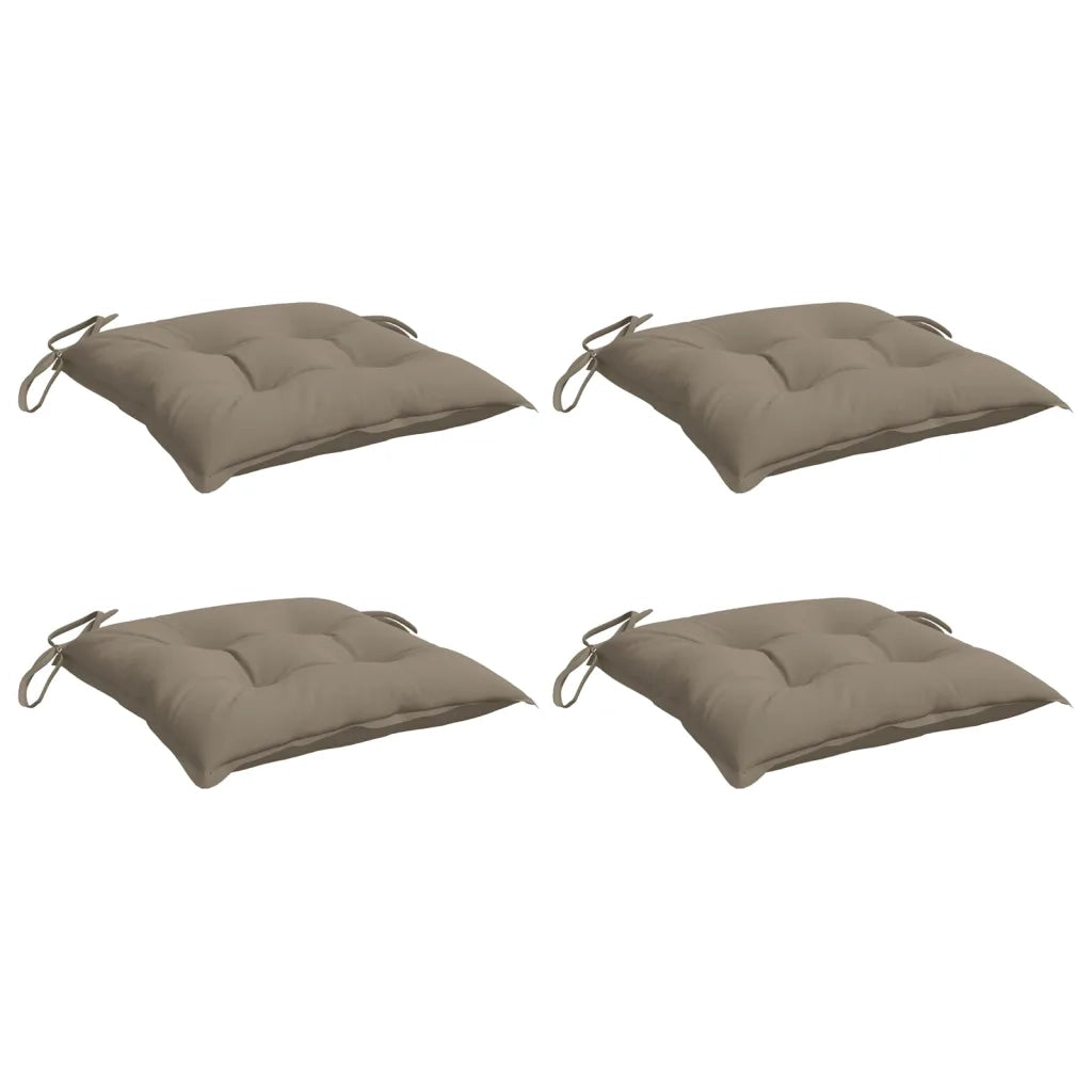 Cuscini per Sedia 4 pz Tortora 40x40x7 cm in Tessuto Oxford