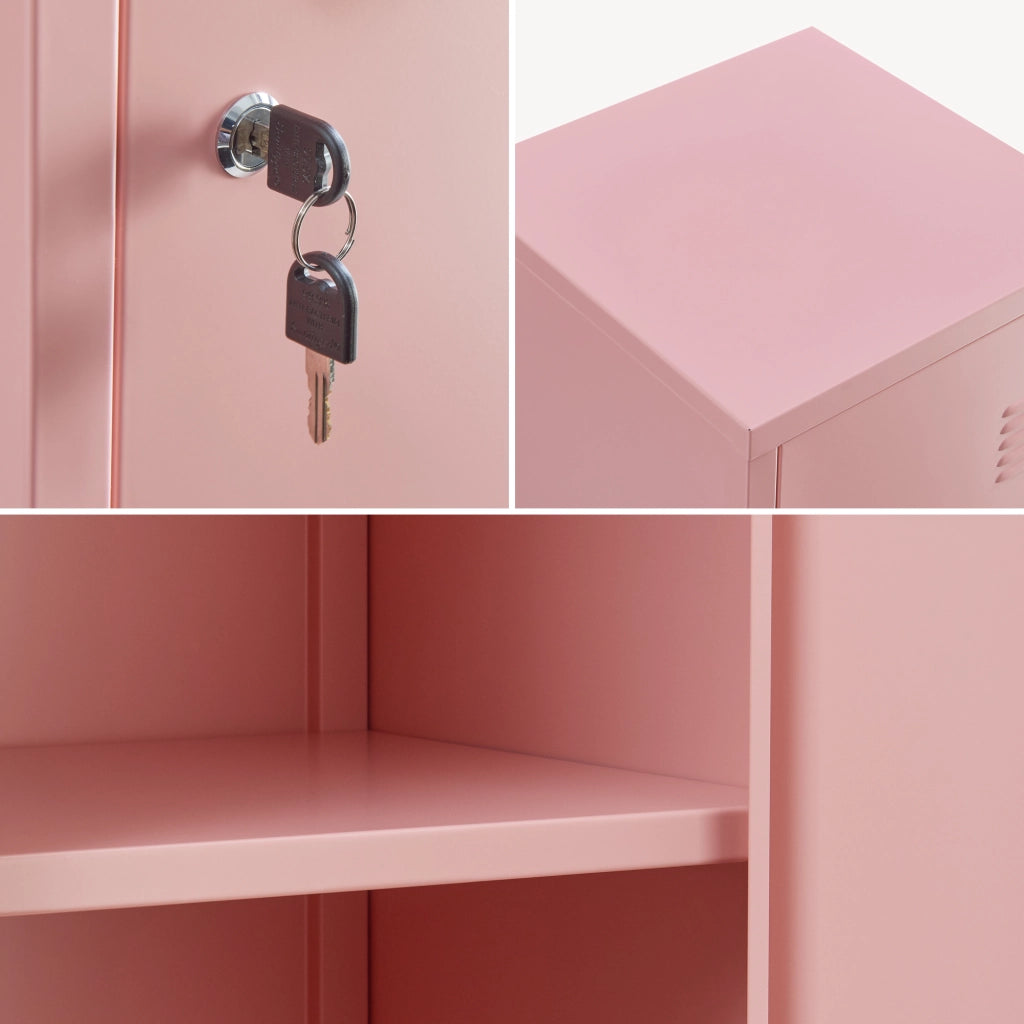 Armadio da Ufficio Kurikka Acciaio Rosa [en.casa]