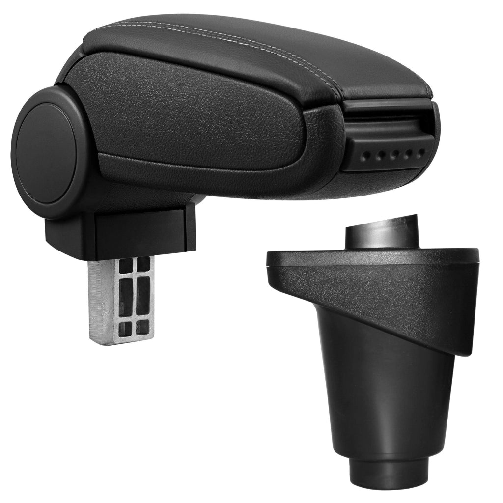 Bracciolo centrale per Fiat 500L con vano imbottito in similpelle nera con cuciture nere 03_0000437