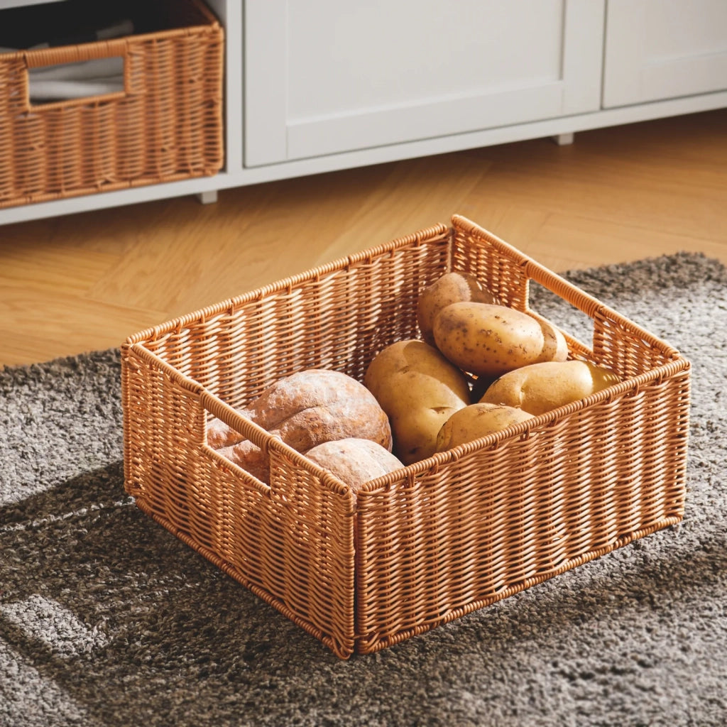 Isola Cucina Con 2 Cestelli In Rattan Mobile Da Cucina Mobile Credenza Tavolo Da Bar Buffet Bianco 120x56x90cm KNL05-W SoBuy